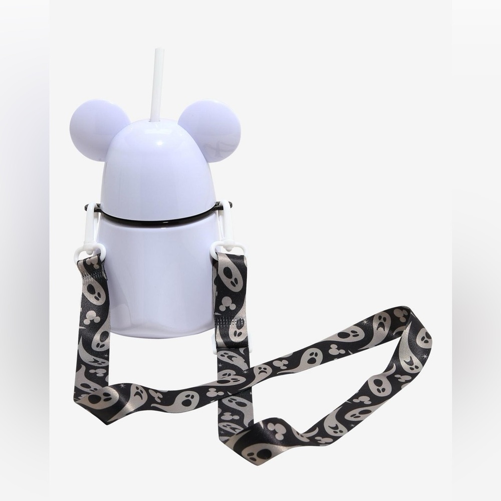 Disney Halloween Mickey Mouse Ghost Water Bottle With Strap - Picture 2 of 6